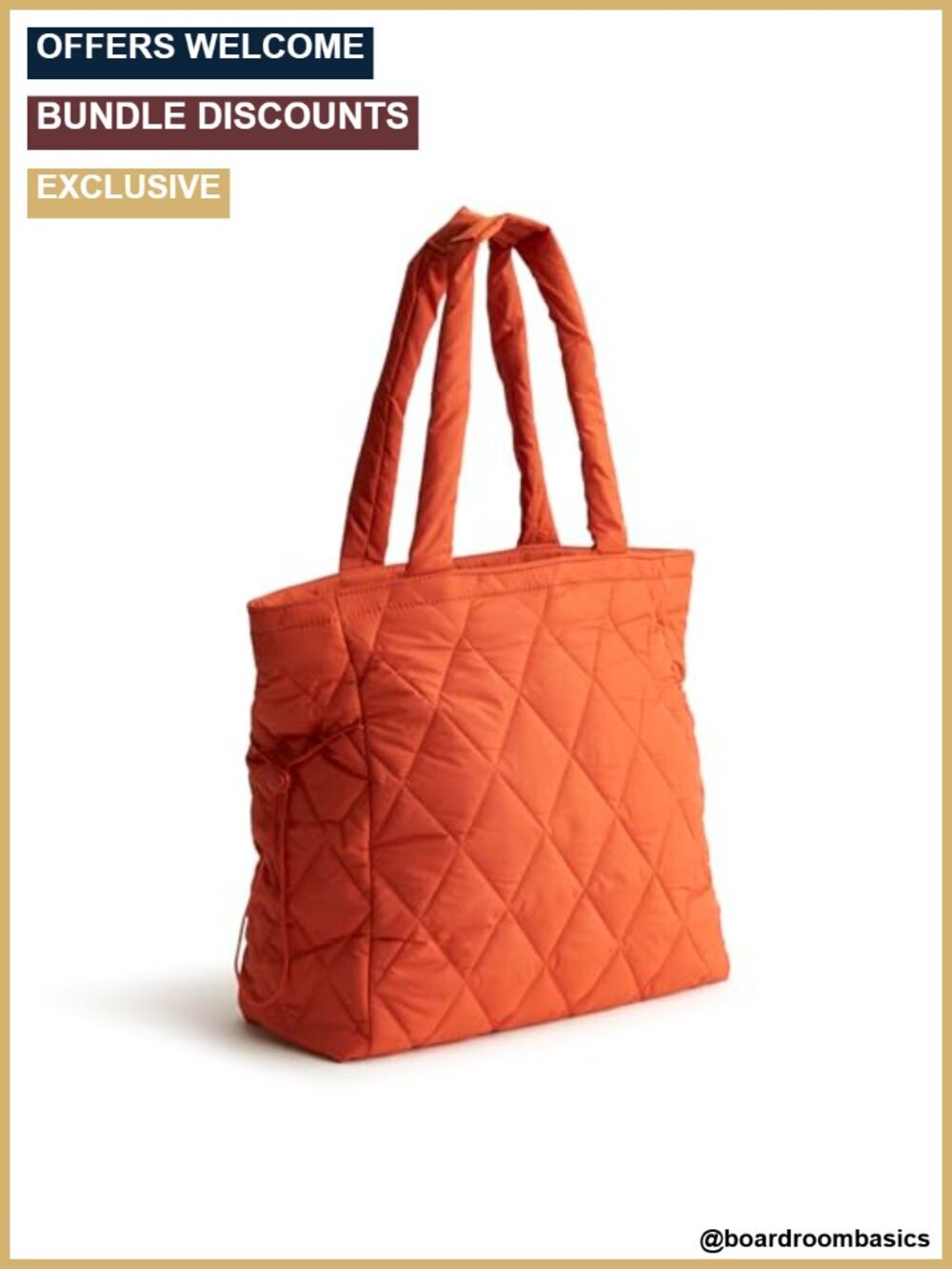 Featherweight Diamond-Quilted Recycled Nylon Tote